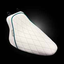 Bare Bones Solo Custom / White Vinyl with Teal / Fits Softail 08-17 / 150 mm Rear