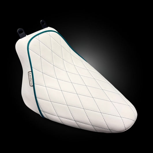 Bare Bones Solo Custom / White Vinyl with Teal / Fits Softail 08-17 / 150 mm Rear