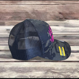 New!! Trucker Hats / Round Bill / Pink Text