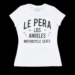 Women's Le Pera White Text T-Shirt
